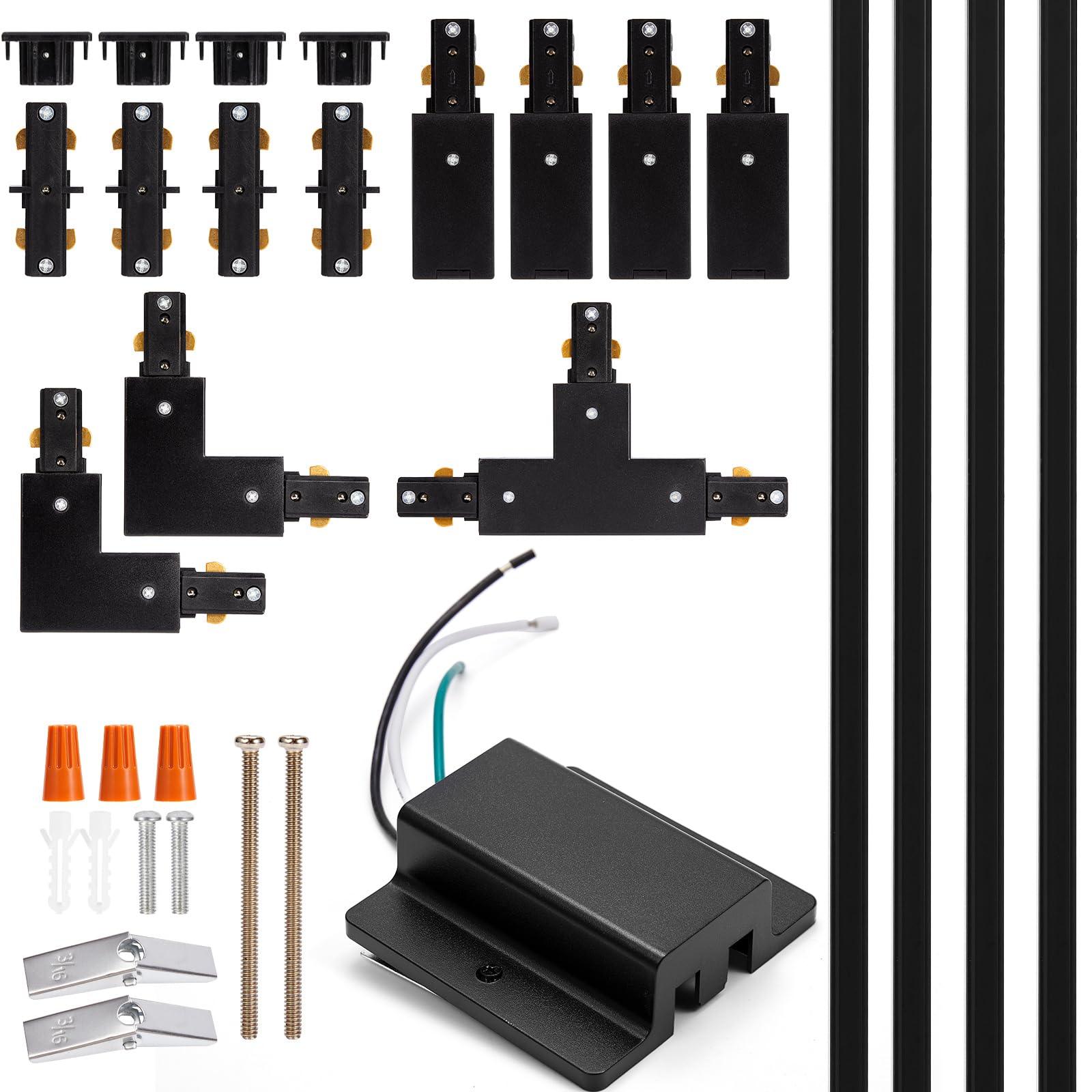 ●TRACK LACER / CAPITAL DRIVE H Track Lighting Rails Kit - iCreating 13ft Black Track